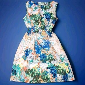 LA. Soul Wear With Style HTF Floral Watercolor Print Dress Size Small